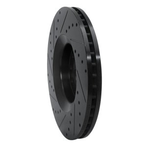 Audi A6 Brake Rotor (1) - Front Right - R1 Concepts - Drilled & Slotted - Black - `98-`09